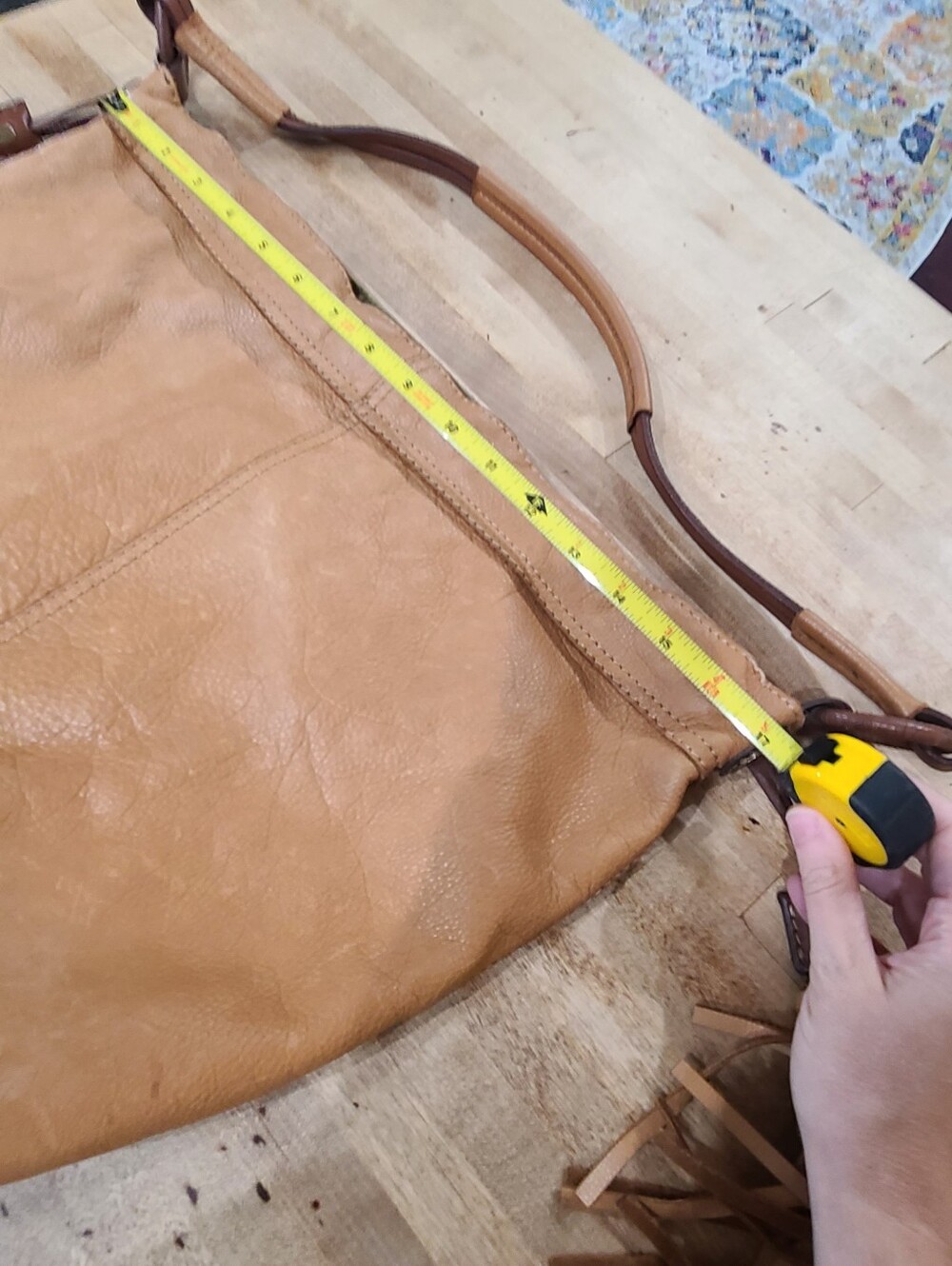 Lucky Brand Tan Hippie Leather Hobo Shoulder Bag - Picture 6 of 8
